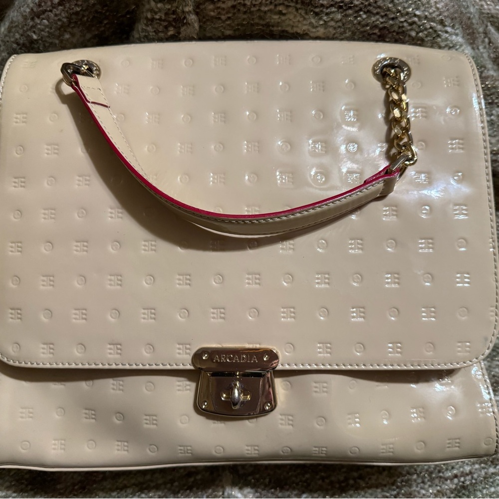 Not for sale Arcadia Patent Leather Cream Shoulder Bag